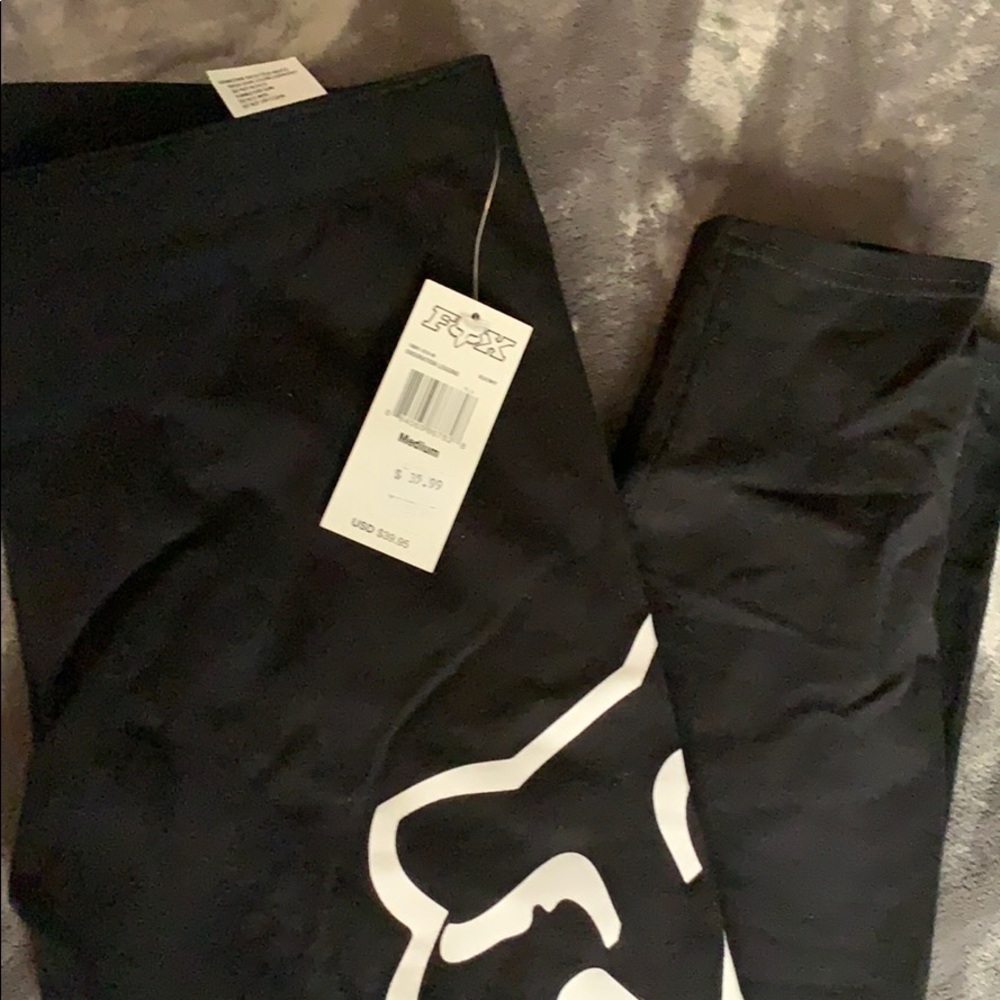 black cotton fox leggings